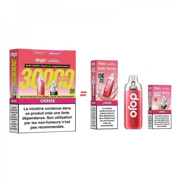 Puff Dojo Blast Bundle 30K Cerise - Cigarette Électronique Rechargeable 30000 Bouffées